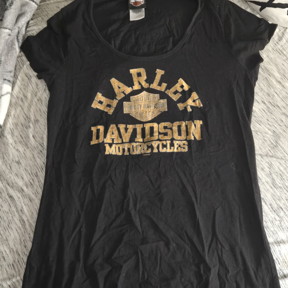 Harley-Davidson Black Tee with Gold Logo